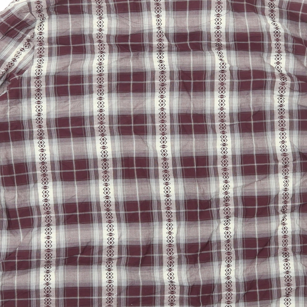 Papaya Womens Multicoloured Plaid Cotton Basic Button-Up Size 20 Collared