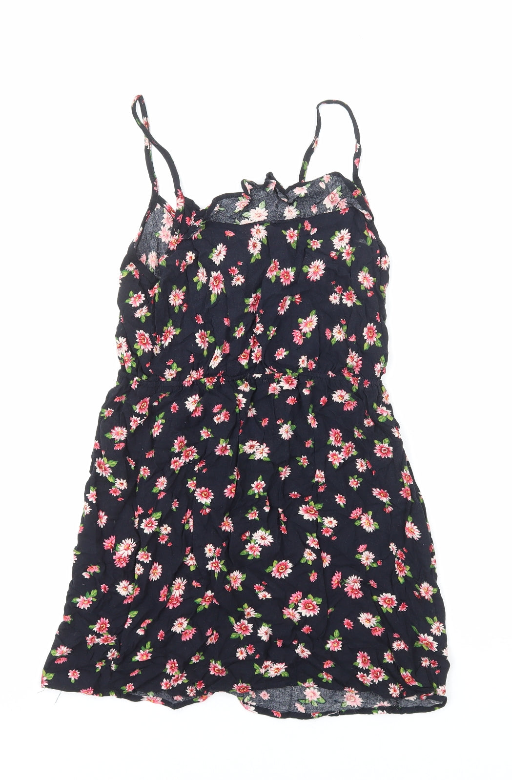 FOREVER 21 Womens Multicoloured Floral Viscose Tank Dress Size M Scoop Neck Pullover