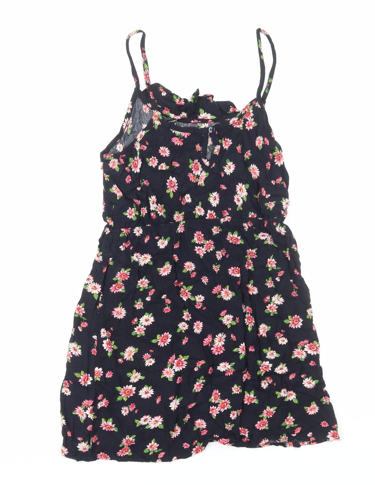 FOREVER 21 Womens Multicoloured Floral Viscose Tank Dress Size M Scoop Neck Pullover