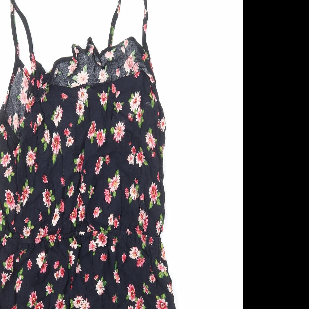 FOREVER 21 Womens Multicoloured Floral Viscose Tank Dress Size M Scoop Neck Pullover