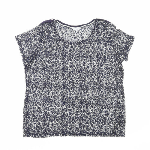 Per Una Womens Blue Polyester Basic T-Shirt Size 18 Round Neck