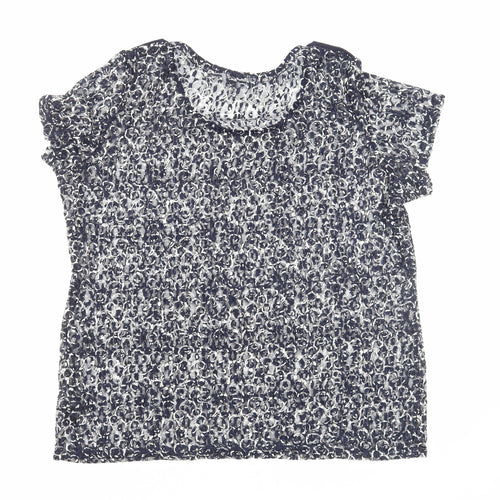 Per Una Womens Blue Polyester Basic T-Shirt Size 18 Round Neck