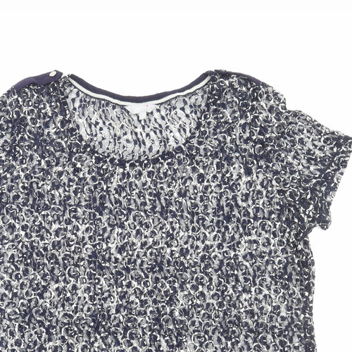 Per Una Womens Blue Polyester Basic T-Shirt Size 18 Round Neck