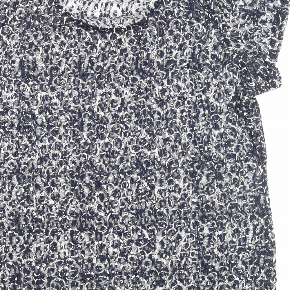 Per Una Womens Blue Polyester Basic T-Shirt Size 18 Round Neck