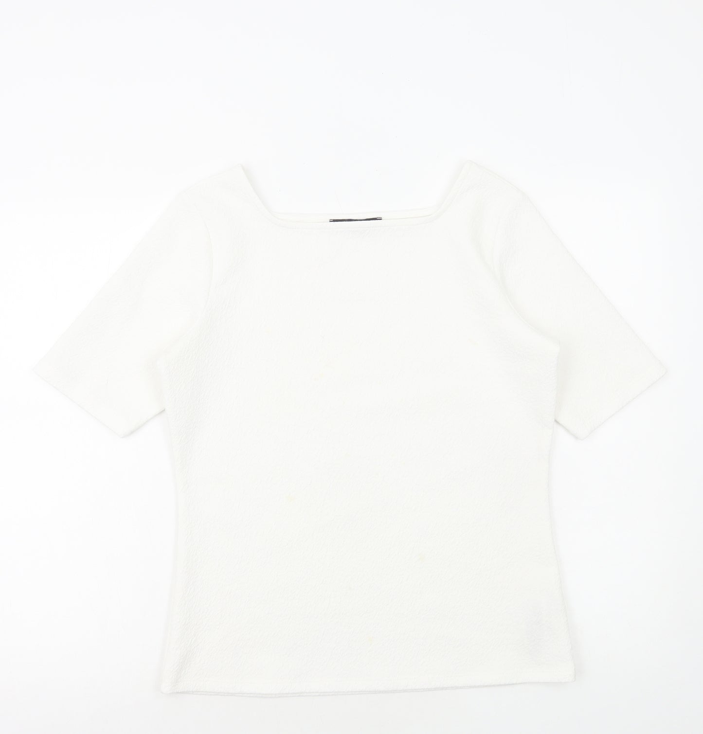 Marks and Spencer Womens White Polyester Basic Blouse Size 12 Square Neck