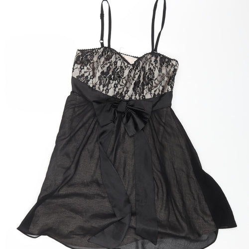 Miso Womens Black Polyester Slip Dress Size 10 Sweetheart Pullover