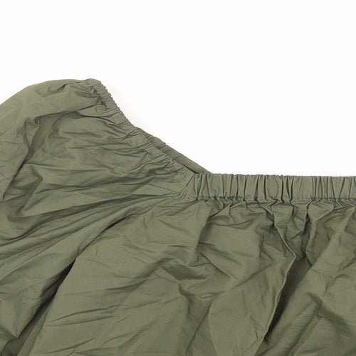 New Look Womens Green Cotton Basic Blouse Size 8 Square Neck