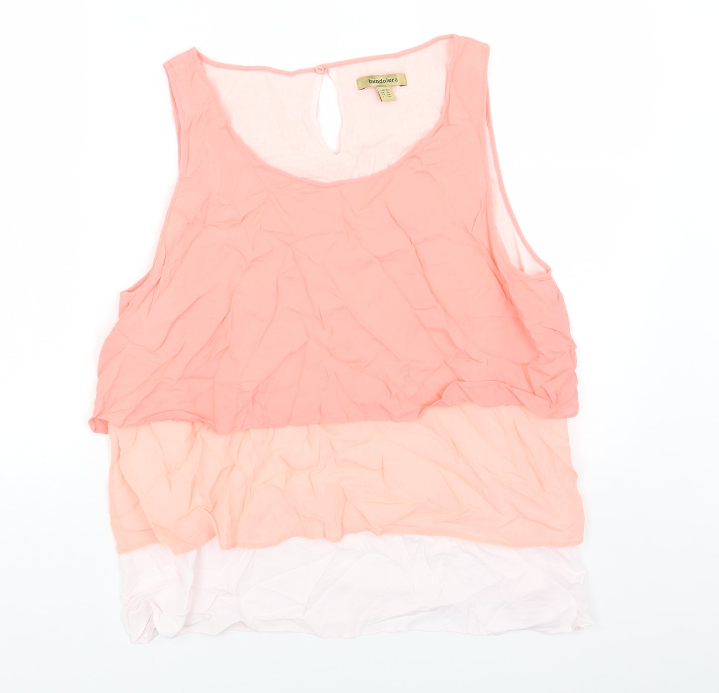 BANDOLERA Womens Pink Polyester Basic Tank Size 16 Scoop Neck