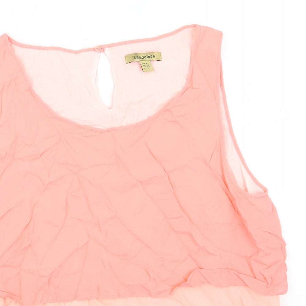 BANDOLERA Womens Pink Polyester Basic Tank Size 16 Scoop Neck