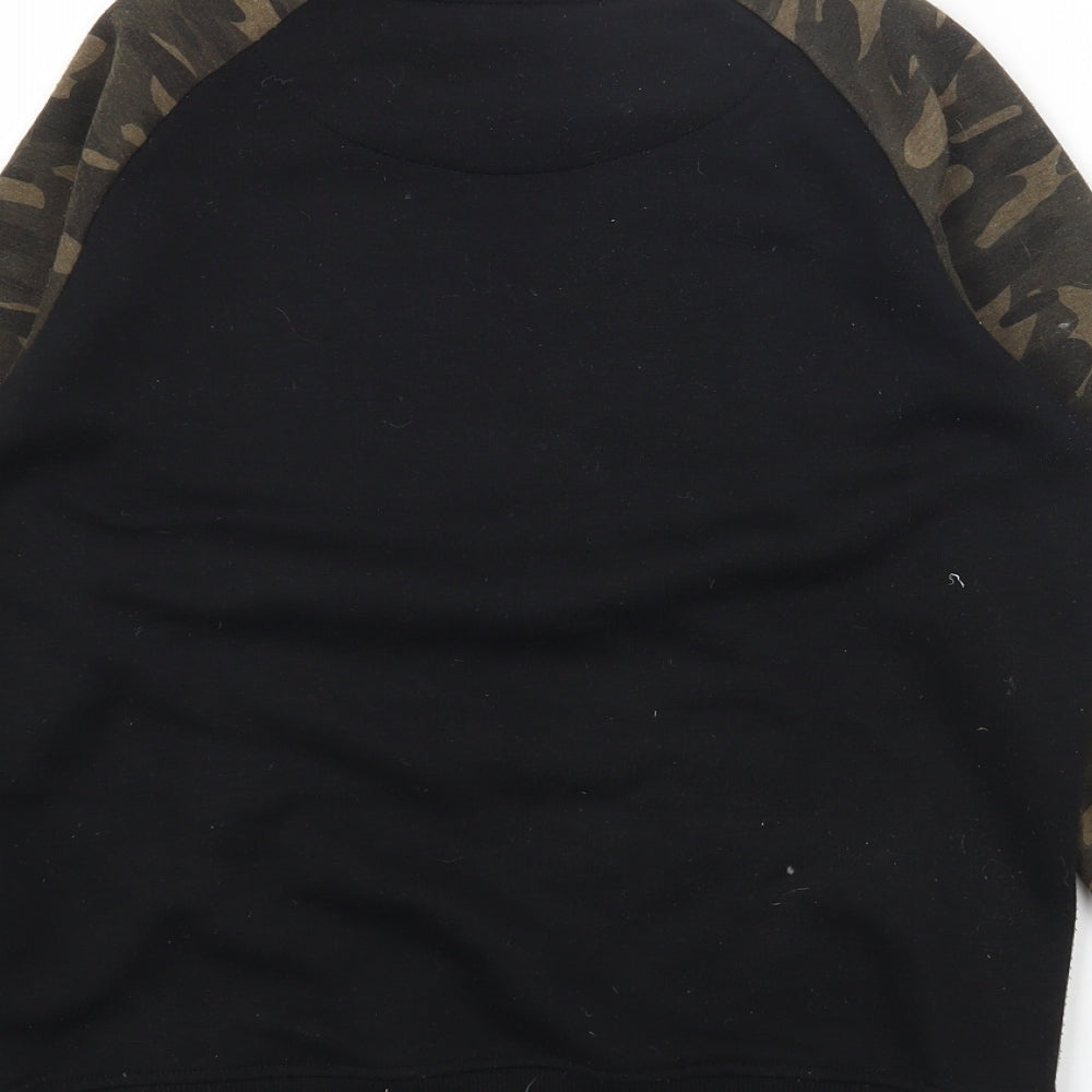 Primark Boys Black Round Neck Camouflage Cotton Pullover Jumper Size 12-13 Years Pullover