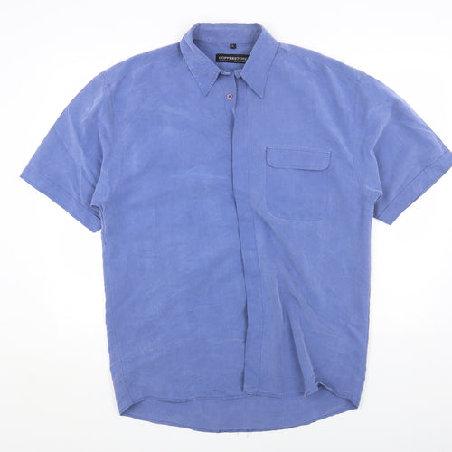 Copperstone Mens Blue Modal Button-Up Size L Collared Button