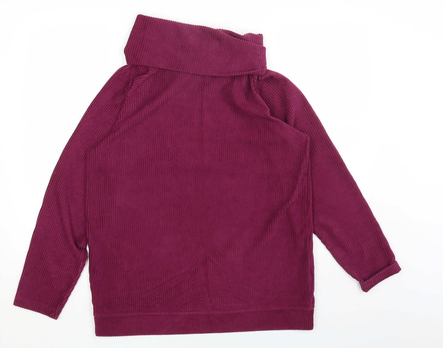Cotton Traders Womens Purple Cotton Basic T-Shirt Size 16 Roll Neck
