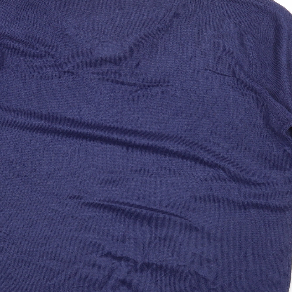Pierre Cardin Mens Blue Collared Acrylic Pullover Jumper Size M