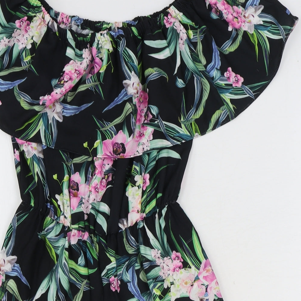 Lipsy London Womens Multicoloured Floral 100% Polyester Playsuit One-Piece Size 6 Pullover