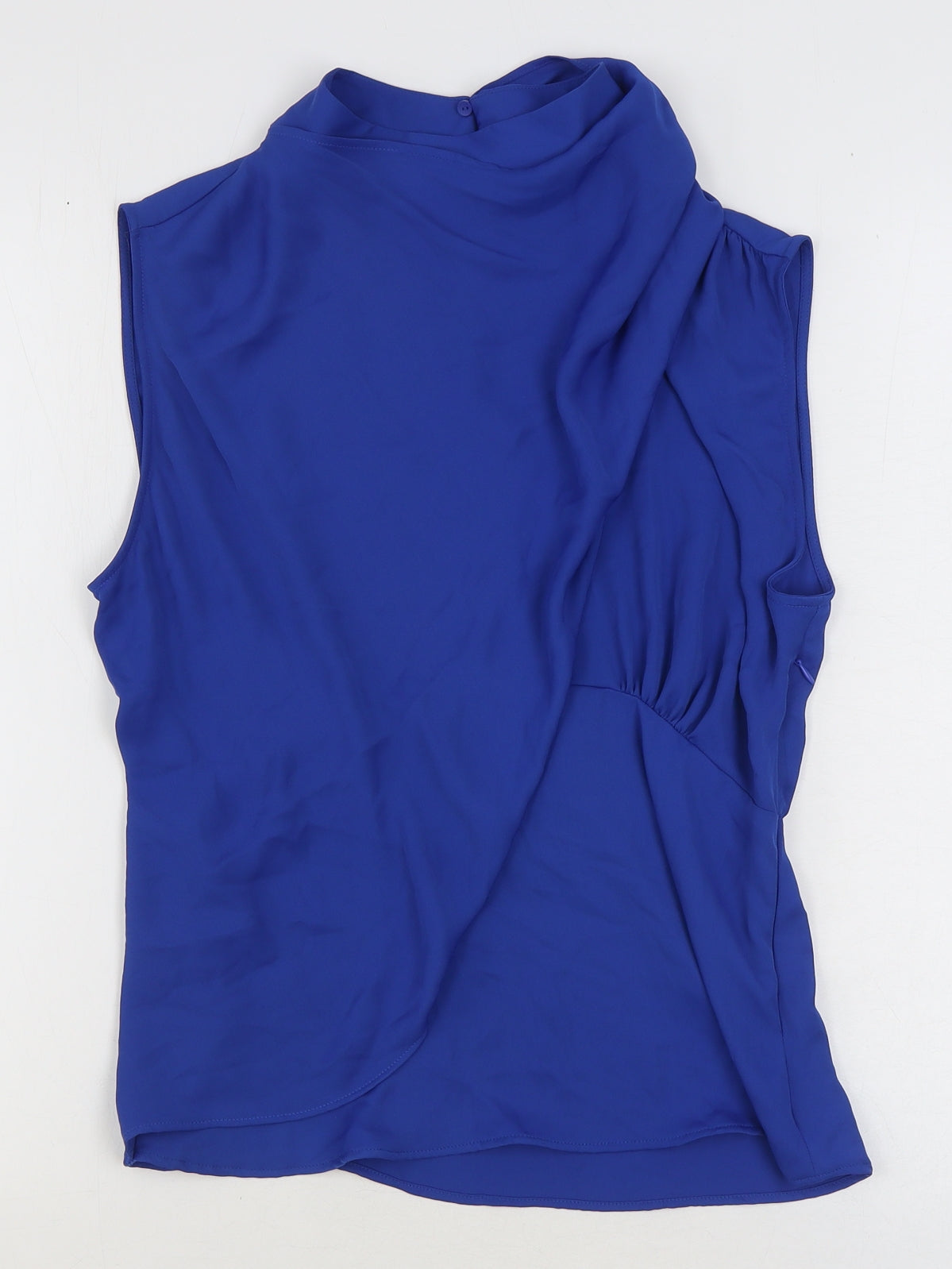Zara Womens Blue Polyester Basic Tank Size M Mock Neck