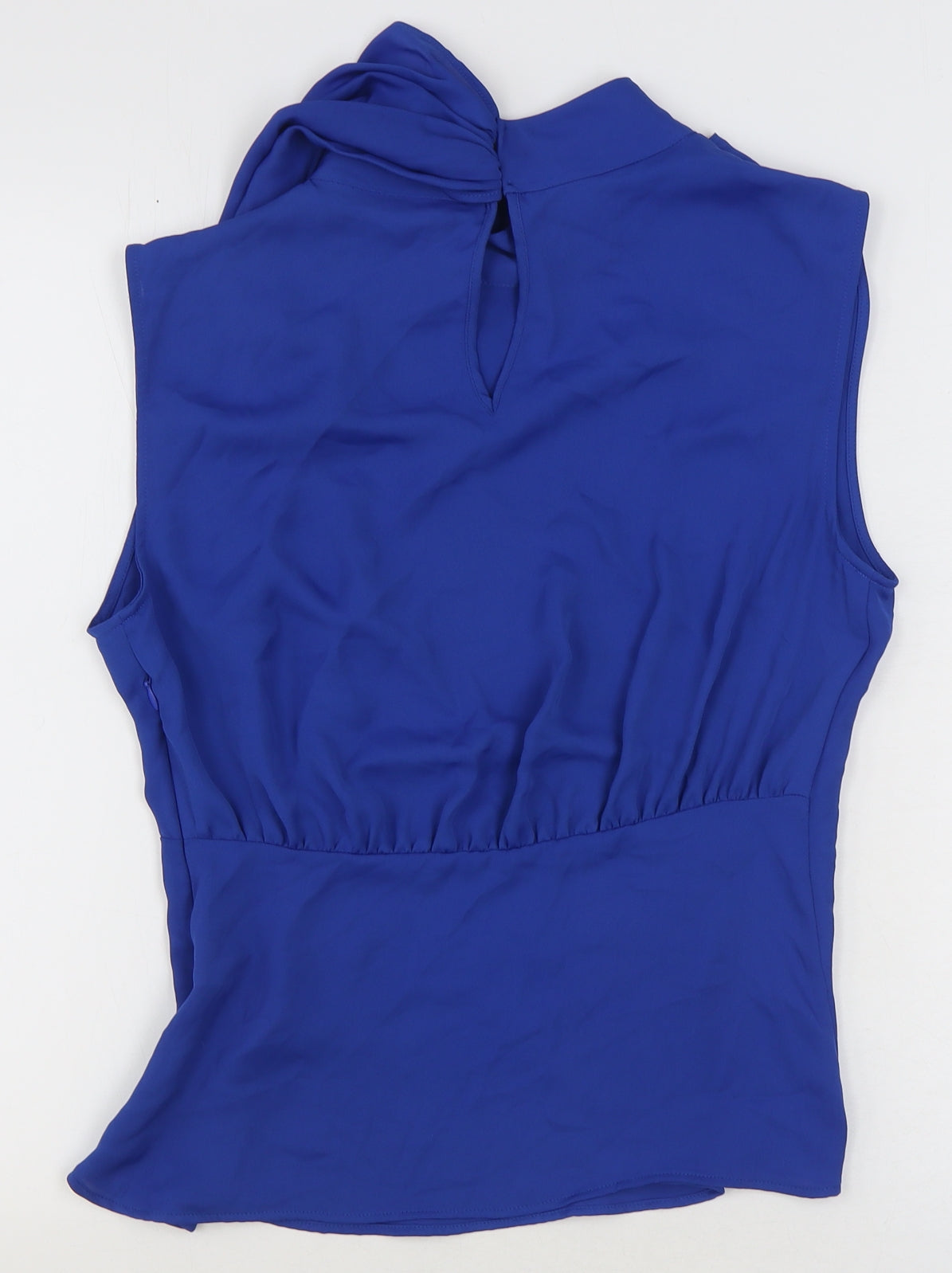 Zara Womens Blue Polyester Basic Tank Size M Mock Neck