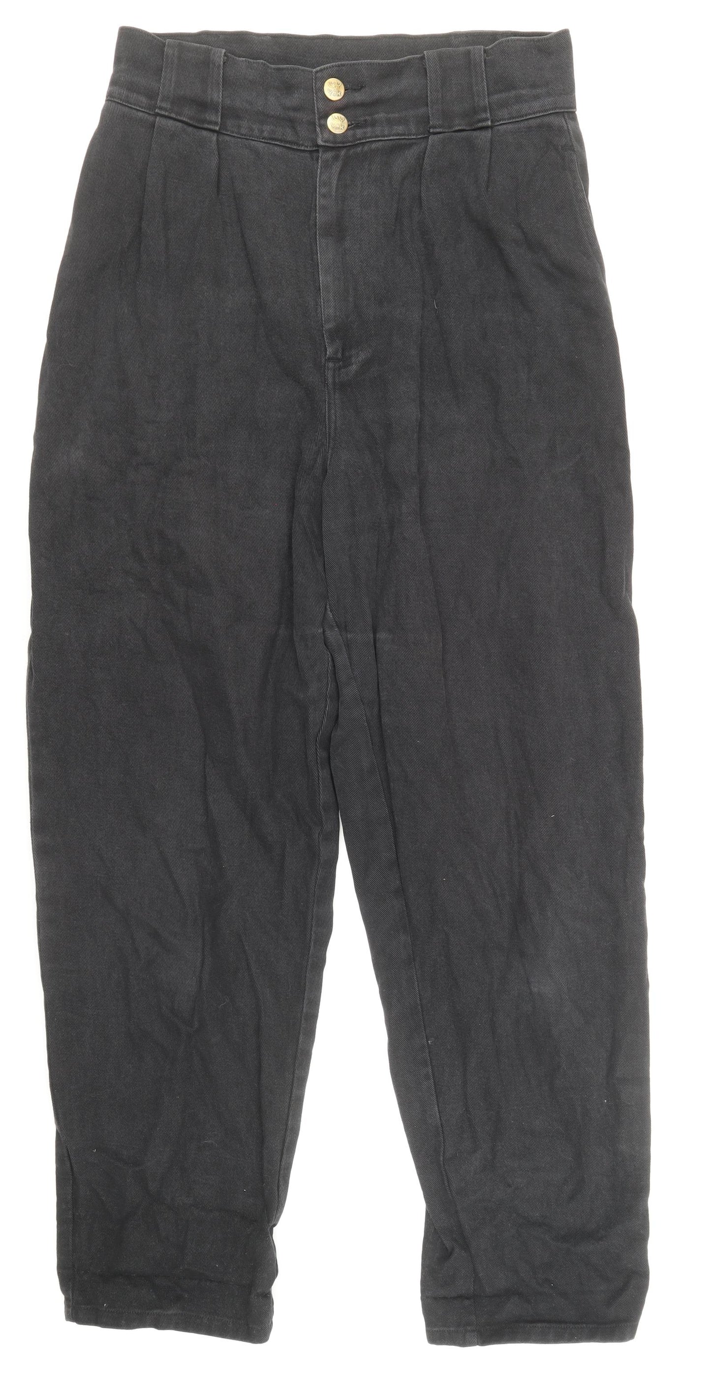 Lucy & Yak Womens Black Cotton Straight Jeans Size 30 Regular Zip