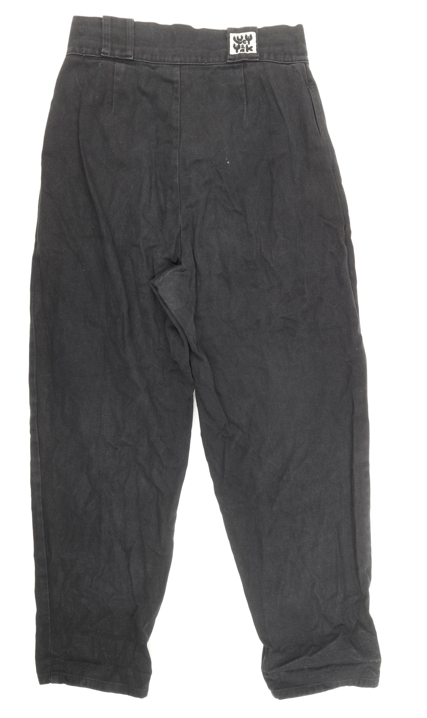 Lucy & Yak Womens Black Cotton Straight Jeans Size 30 Regular Zip