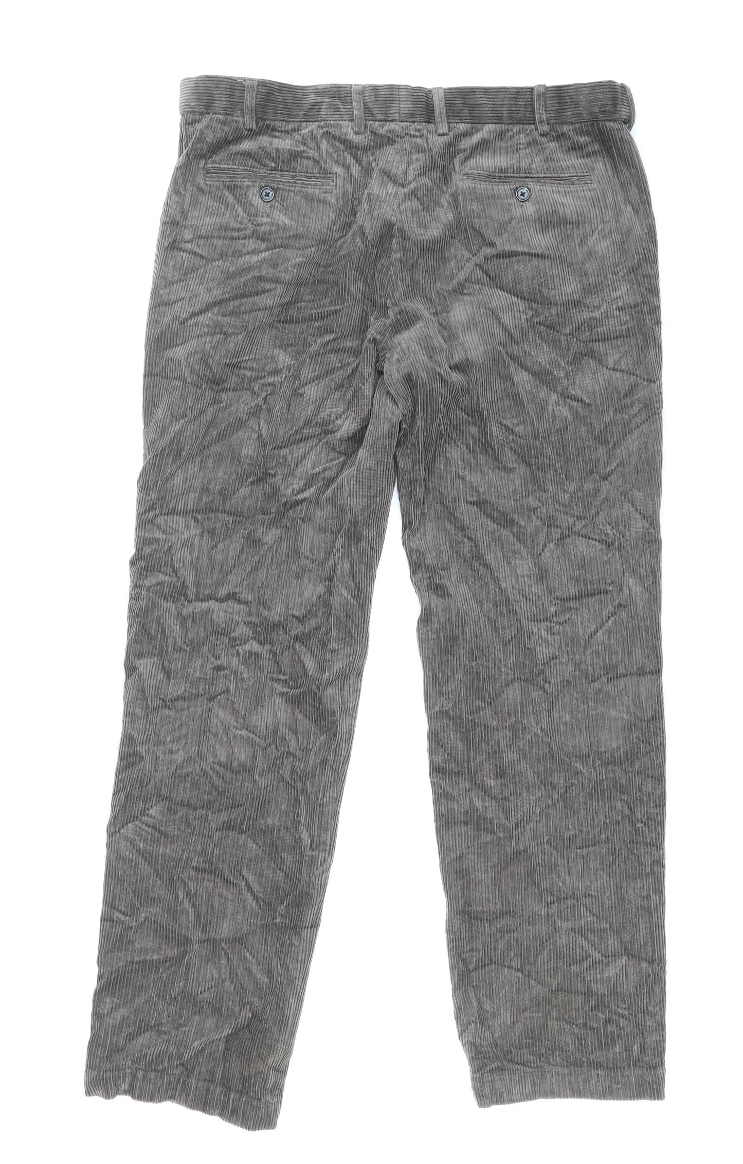 Marks and Spencer Mens Beige Cotton Trousers Size 38 in Regular Zip