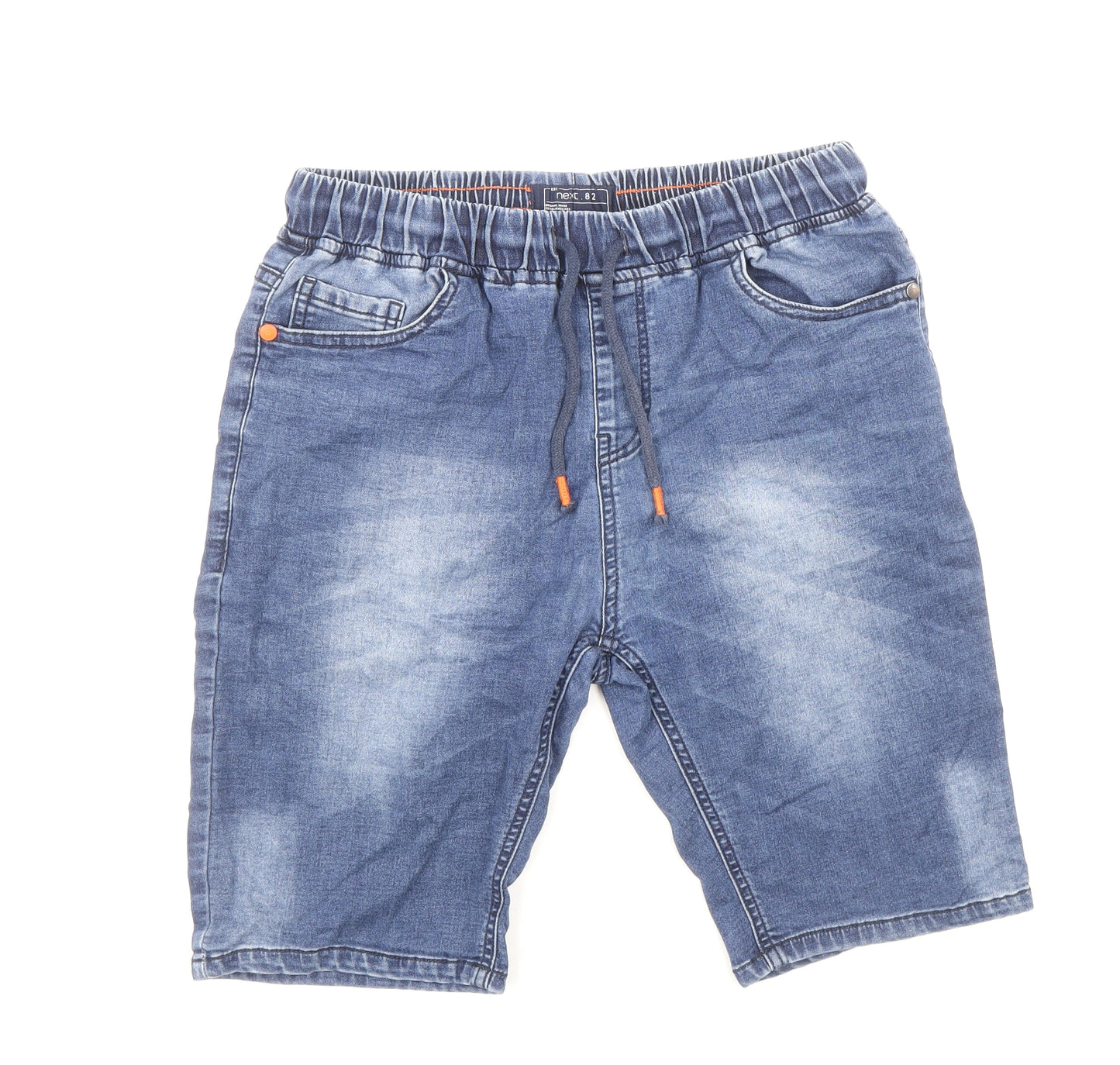 NEXT Boys Blue Cotton Bermuda Shorts Size 14 Years Regular Drawstring