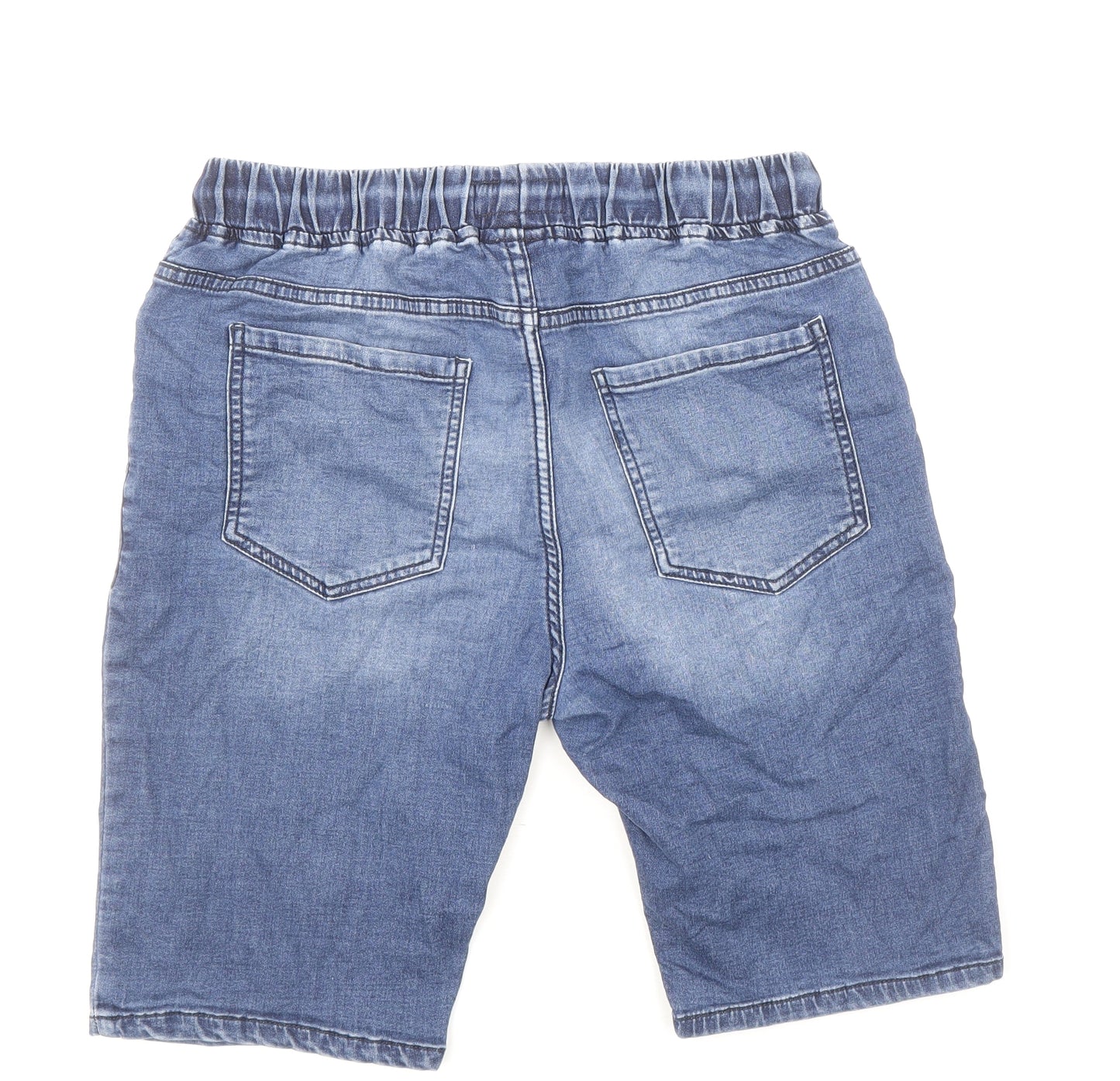 NEXT Boys Blue Cotton Bermuda Shorts Size 14 Years Regular Drawstring