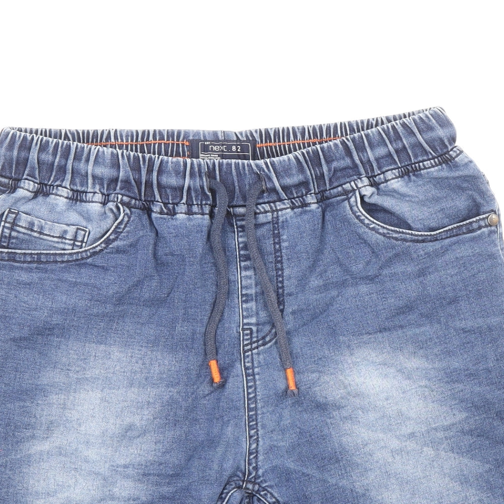 NEXT Boys Blue Cotton Bermuda Shorts Size 14 Years Regular Drawstring