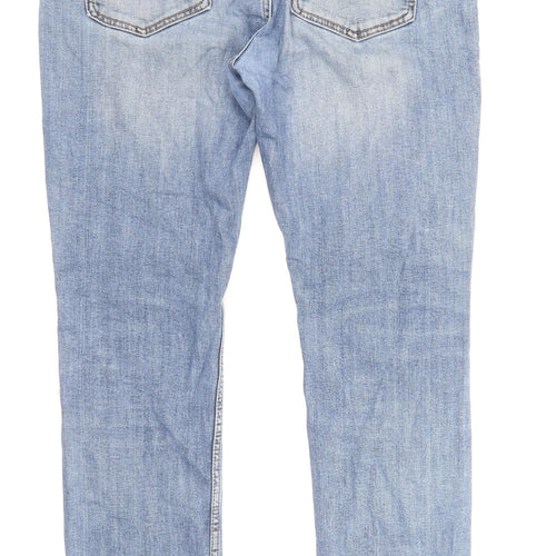 Tom Tompson Mens Blue Cotton Straight Jeans Size 32 in Slim Zip