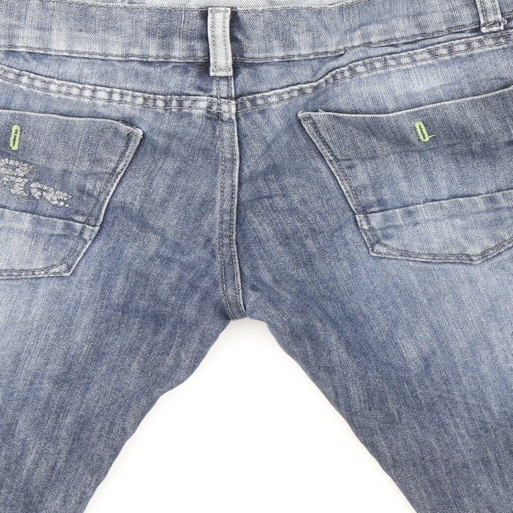 No Fear Mens Blue Cotton Bermuda Shorts Size S Regular Drawstring