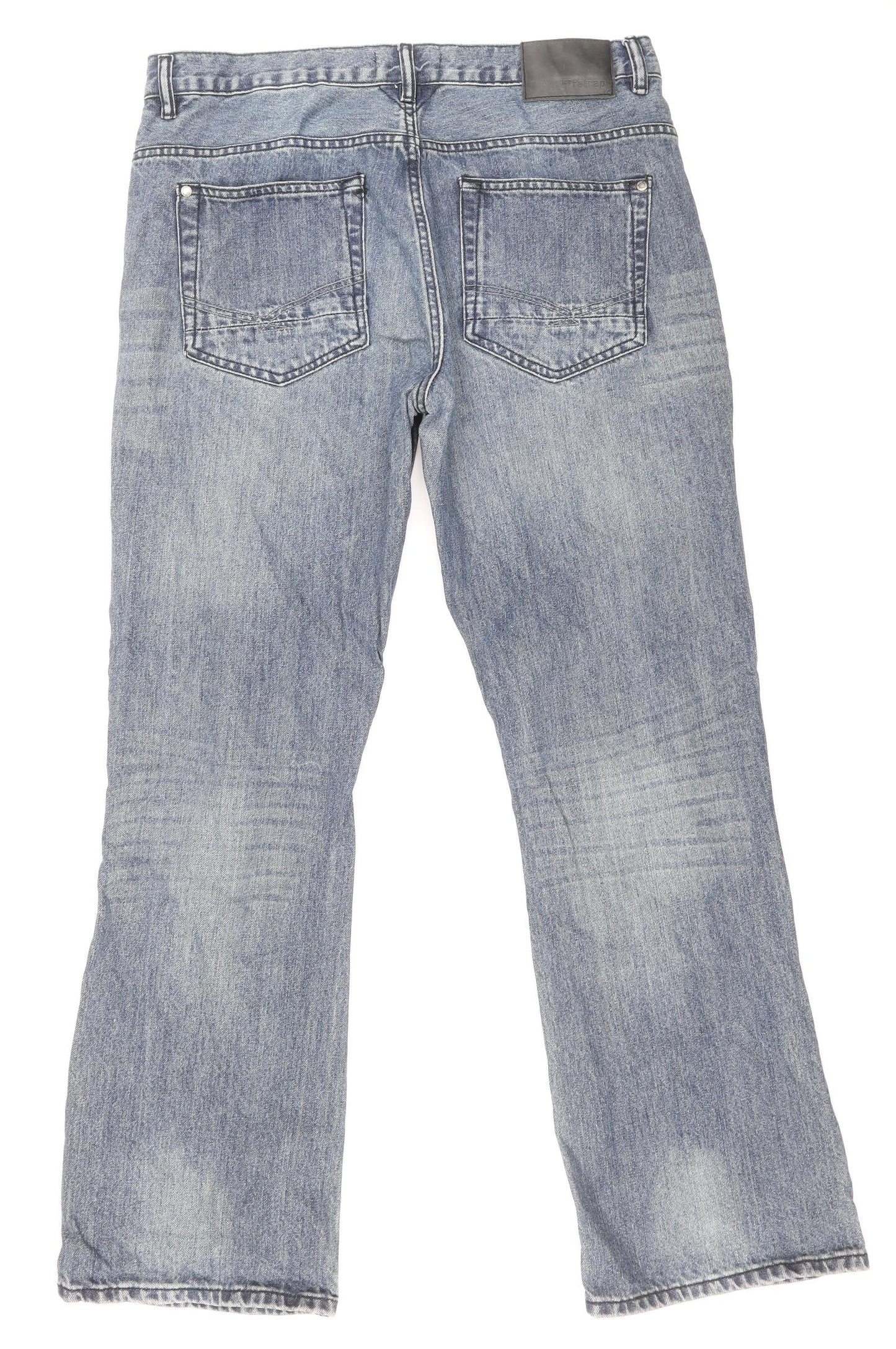 Firetrap Mens Blue Cotton Bootcut Jeans Size 34 in Regular Zip