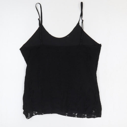 Sky Designs Womens Black Polyester Camisole Blouse Size M Scoop Neck