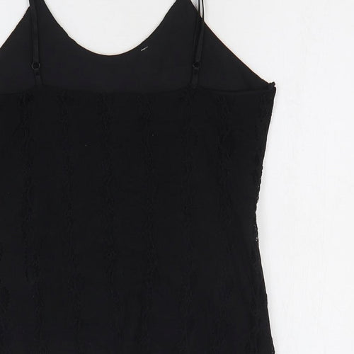 Sky Designs Womens Black Polyester Camisole Blouse Size M Scoop Neck