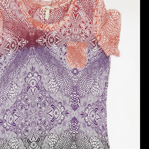Soma Womens Multicoloured Geometric Rayon Shift Size L Round Neck Pullover