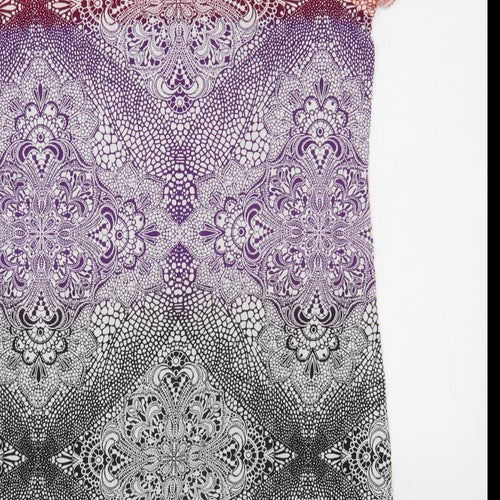 Soma Womens Multicoloured Geometric Rayon Shift Size L Round Neck Pullover