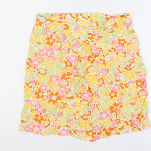 Marks and Spencer Womens Multicoloured Floral Polyester Mini Skirt Size 26 in