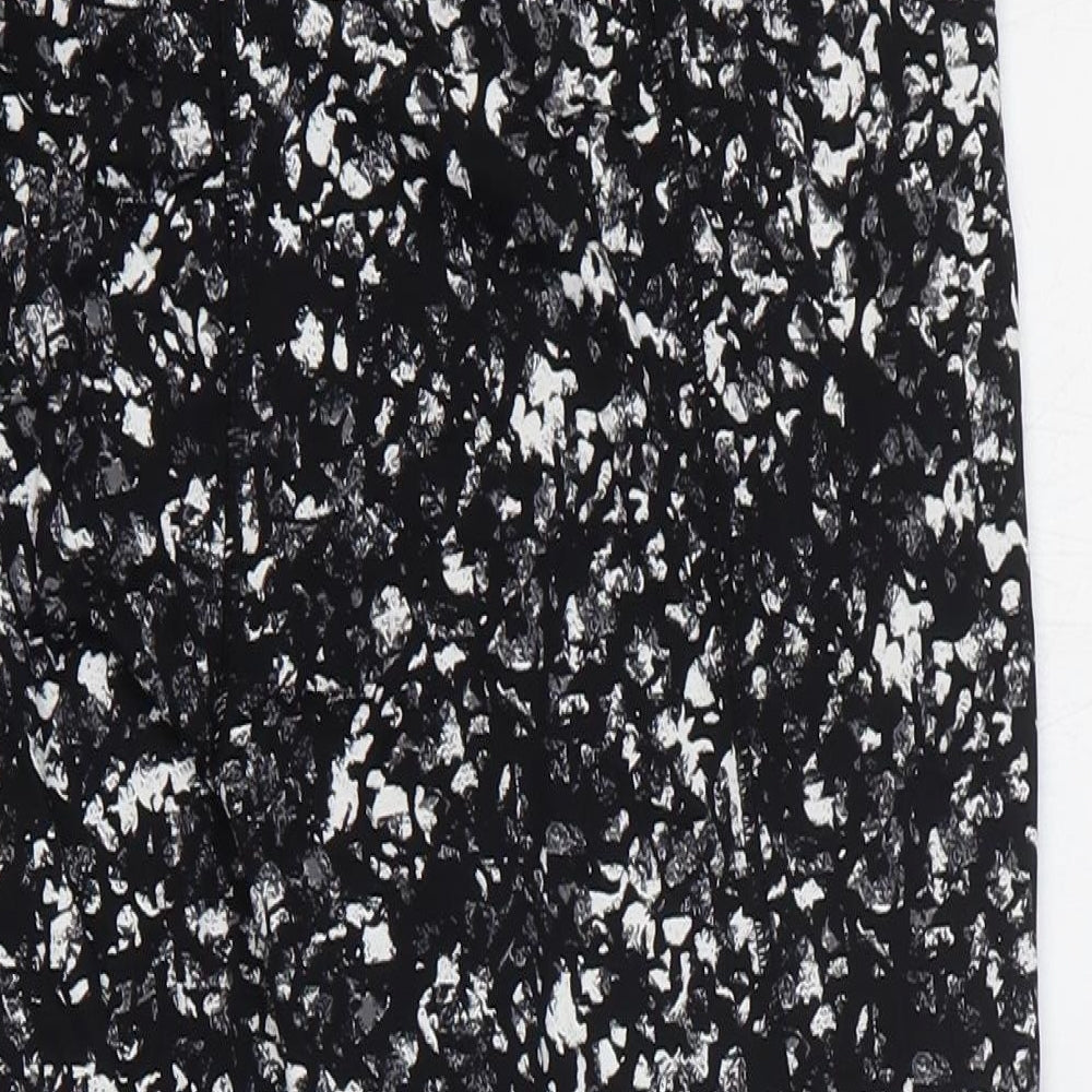 USA Pro Womens Black Geometric Nylon Capri Leggings Size 12