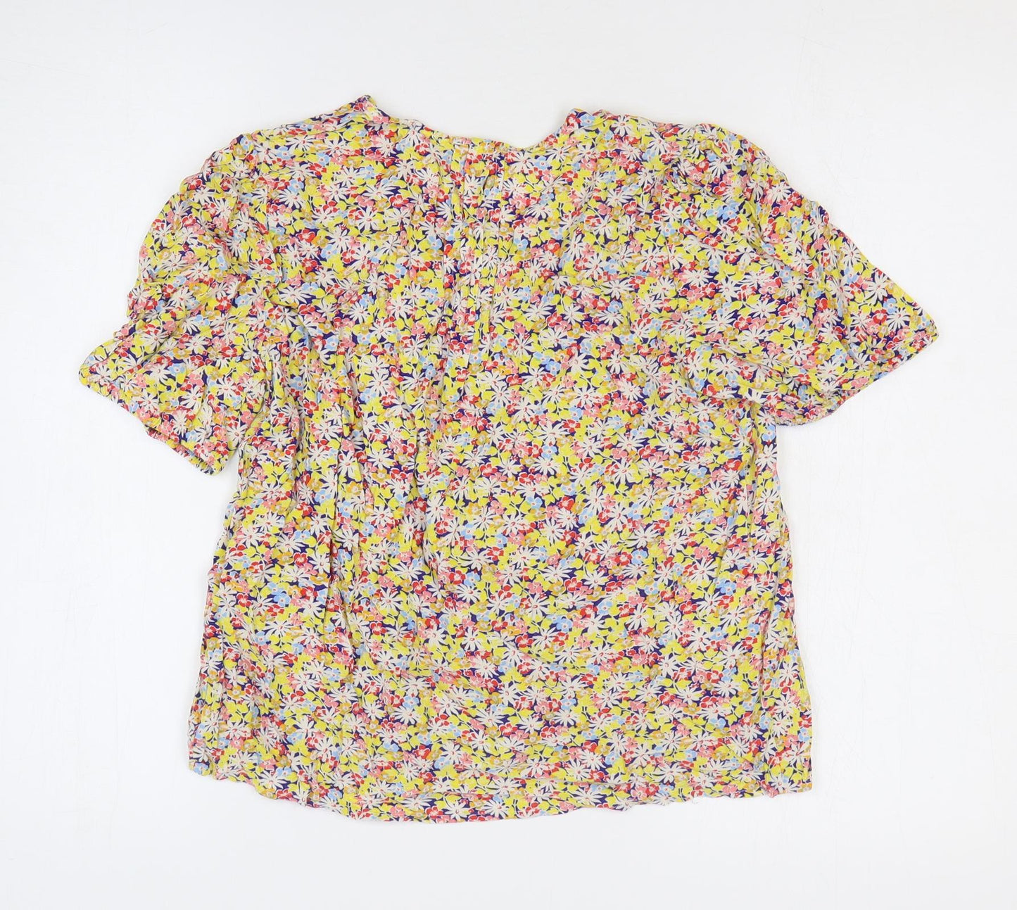 Fat Face Womens Multicoloured Floral Viscose Basic Blouse Size 8 V-Neck