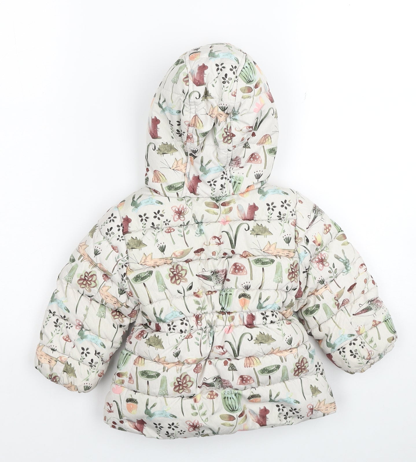 NEXT Girls Multicoloured Geometric Quilted Coat Size 9-12 Months Zip