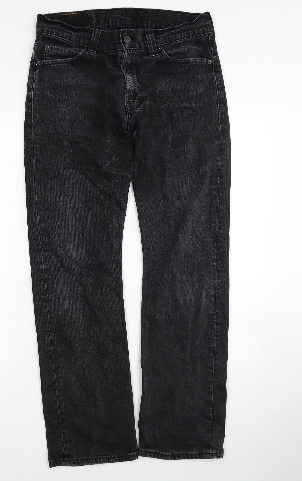 Levi's Mens Black Cotton Straight Jeans Size 32 in L32 in Regular Button