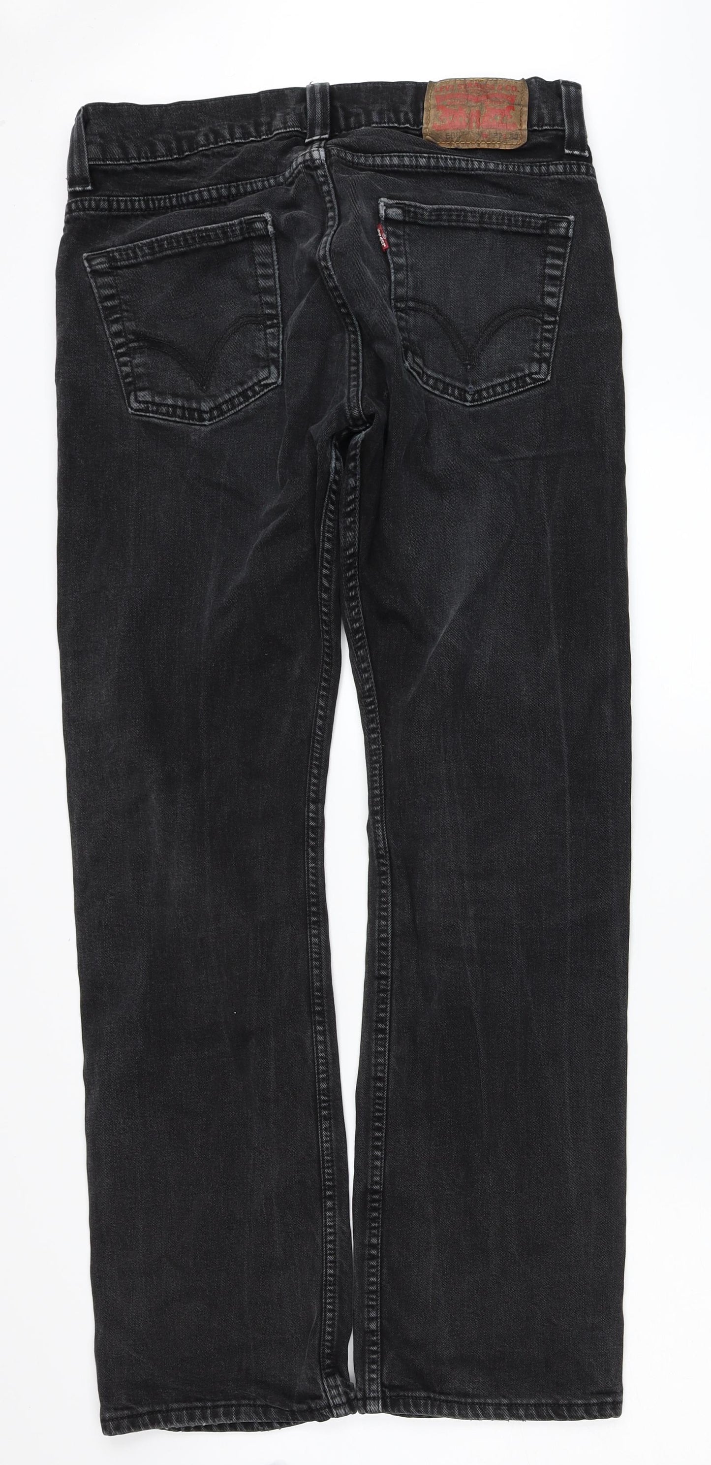 Levi's Mens Black Cotton Straight Jeans Size 32 in L32 in Regular Button