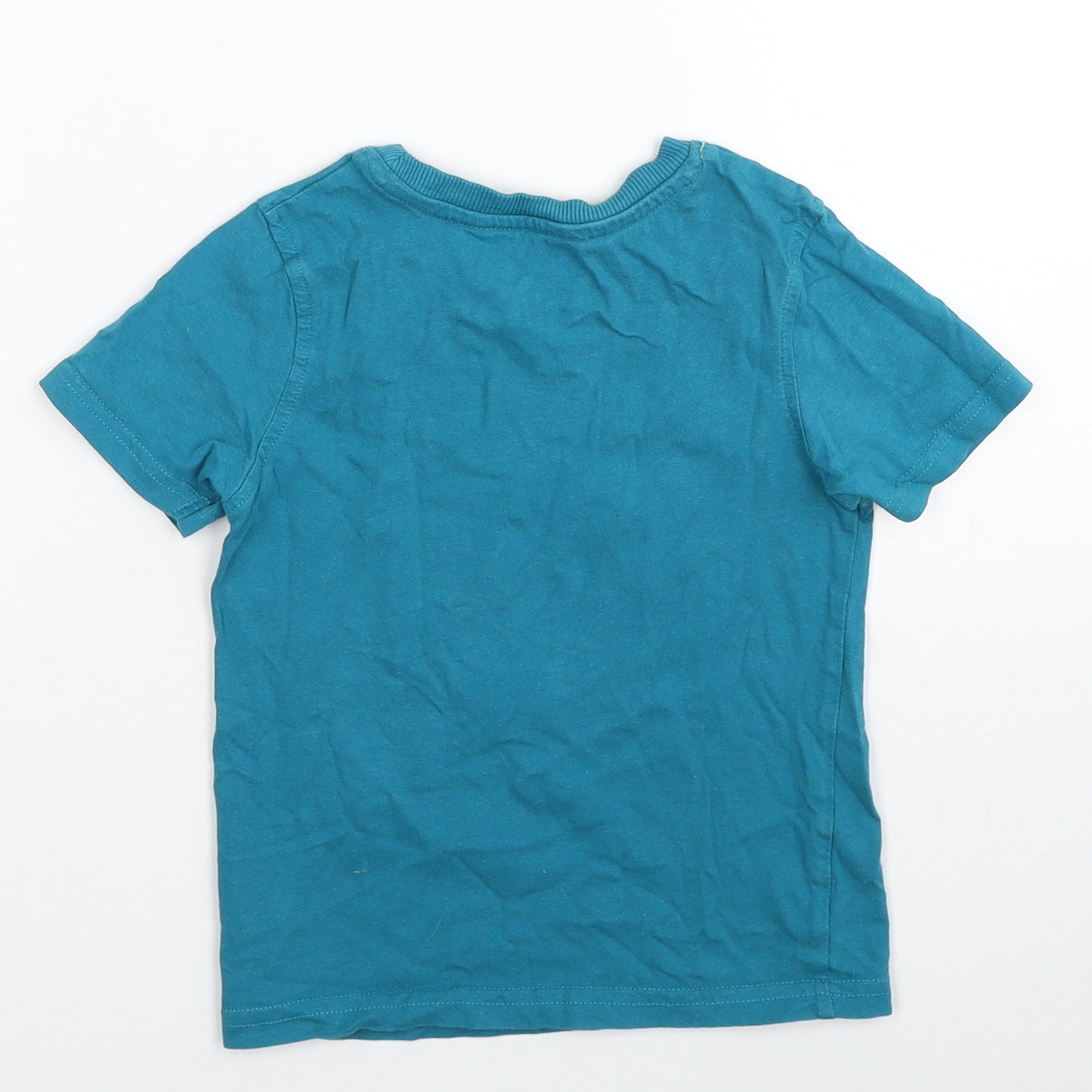 George Boys Blue Cotton Basic T-Shirt Size 3-4 Years Round Neck Pullover - Be an Awesome Hero