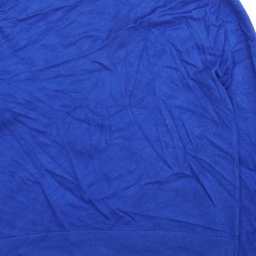 Debenhams Womens Blue Round Neck Viscose Cardigan Jumper Size 12