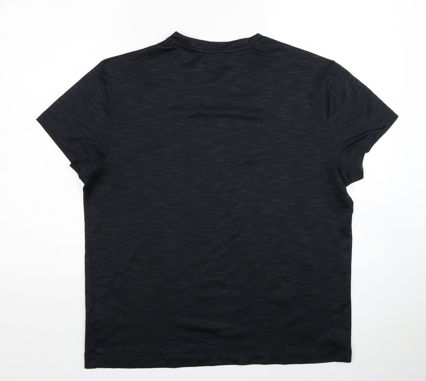 RBX Mens Black Polyester Basic T-Shirt Size L Round Neck Pullover