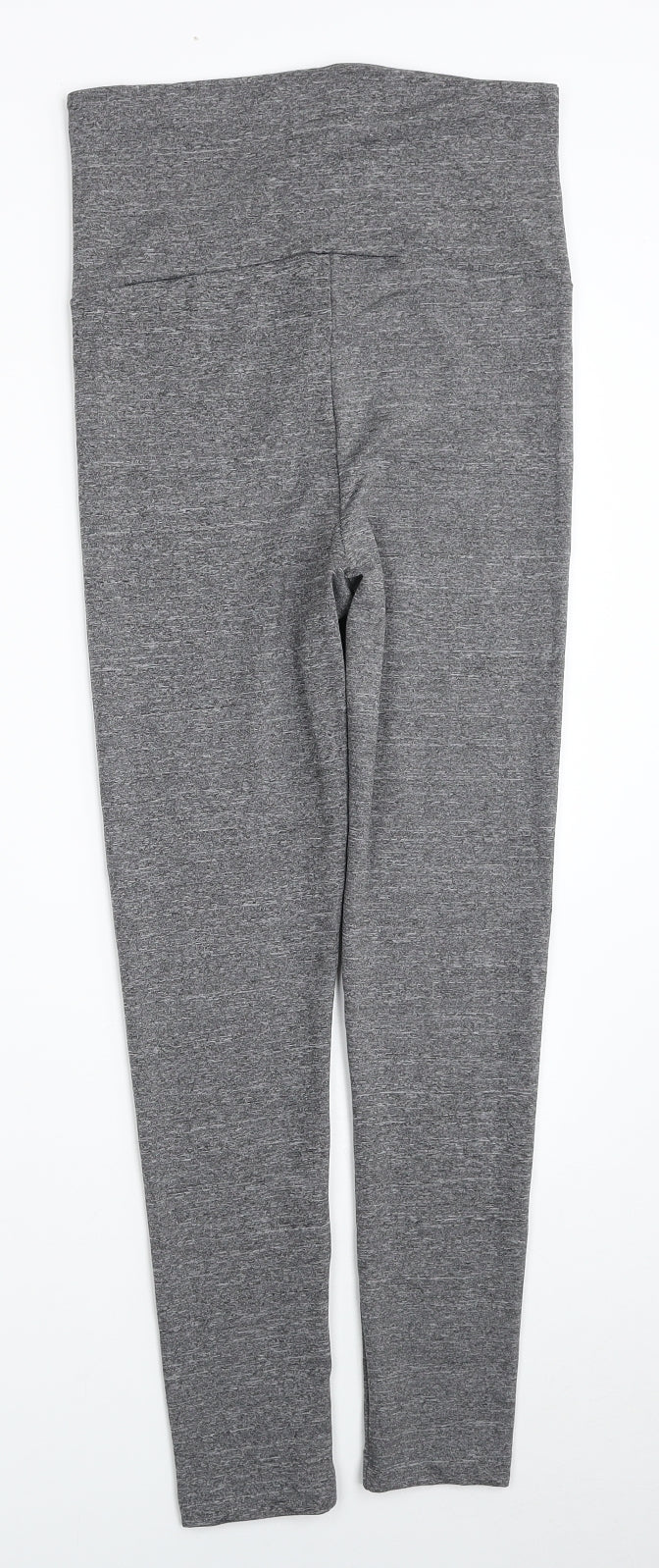 Purple Womens Grey Polyester Capri Leggings Size L - Drawstring Waist