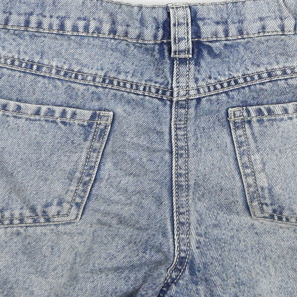 TU Girls Blue Cotton Cut-Off Shorts Size 11 Years Regular Zip