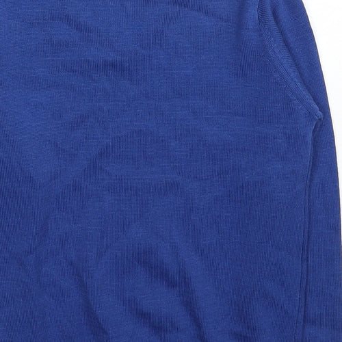Marks and Spencer Boys Blue V-Neck Cotton Pullover Jumper Size 4-5 Years Pullover