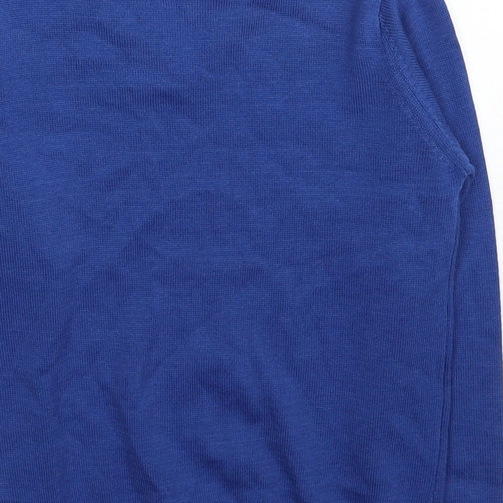 Marks and Spencer Boys Blue V-Neck Cotton Pullover Jumper Size 4-5 Years Pullover