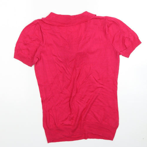 NEXT Womens Pink Cotton Basic Blouse Size 10 Scoop Neck