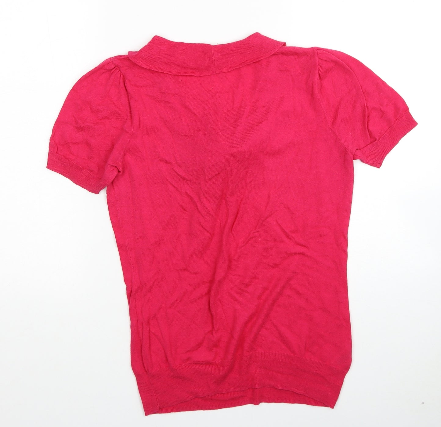 NEXT Womens Pink Cotton Basic Blouse Size 10 Scoop Neck