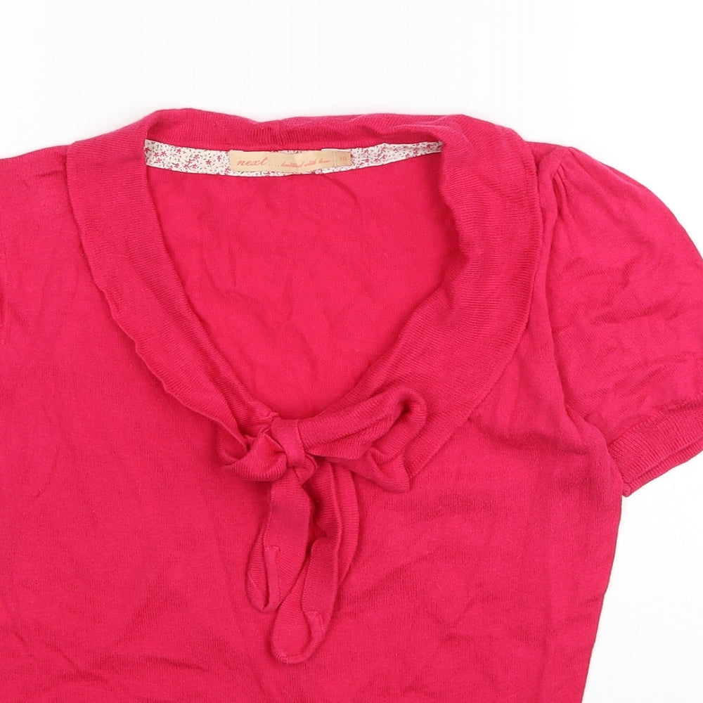 NEXT Womens Pink Cotton Basic Blouse Size 10 Scoop Neck