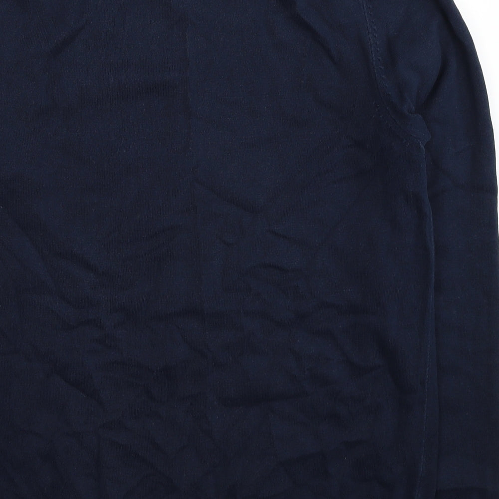 Marks and Spencer Mens Blue V-Neck Cotton Pullover Jumper Size M
